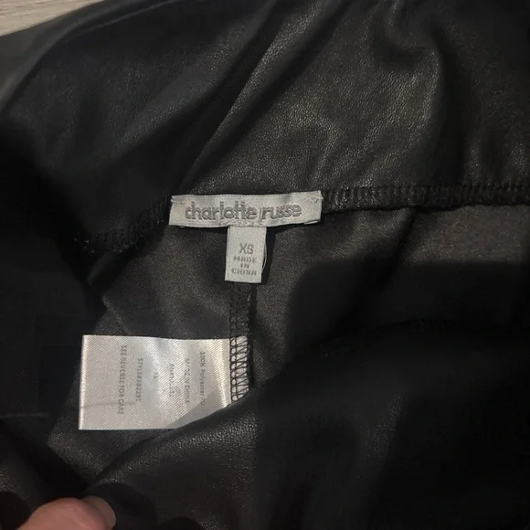 Charlotte Russe Black Faux Leather Pants - Picture 2 of 3